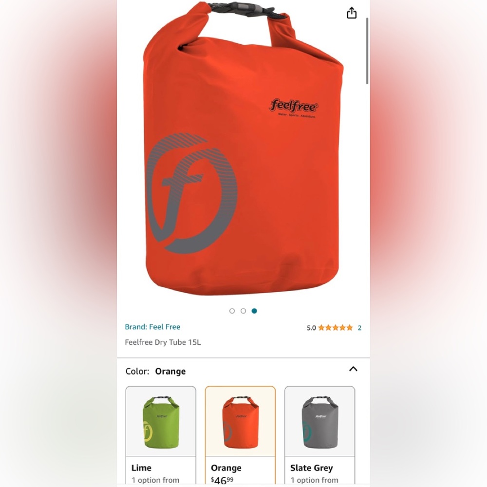 Feel free Dry Bag 15 liter in Red DryTube